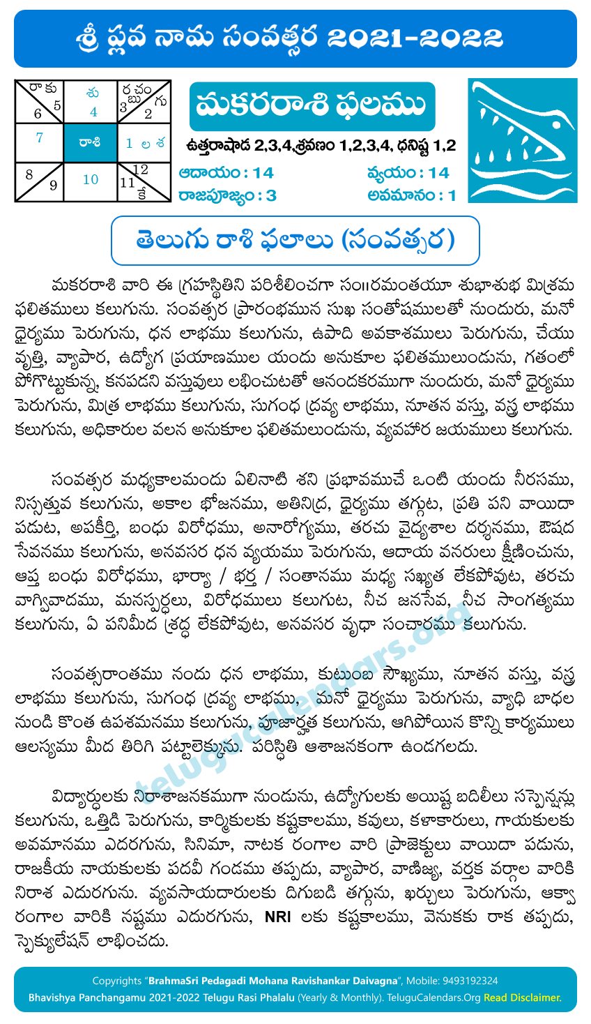 Makara Rasi Phalalu 21 22 Yearly Predictions Remedies In Telugu